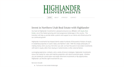 Desktop Screenshot of highlanderinvestments.com